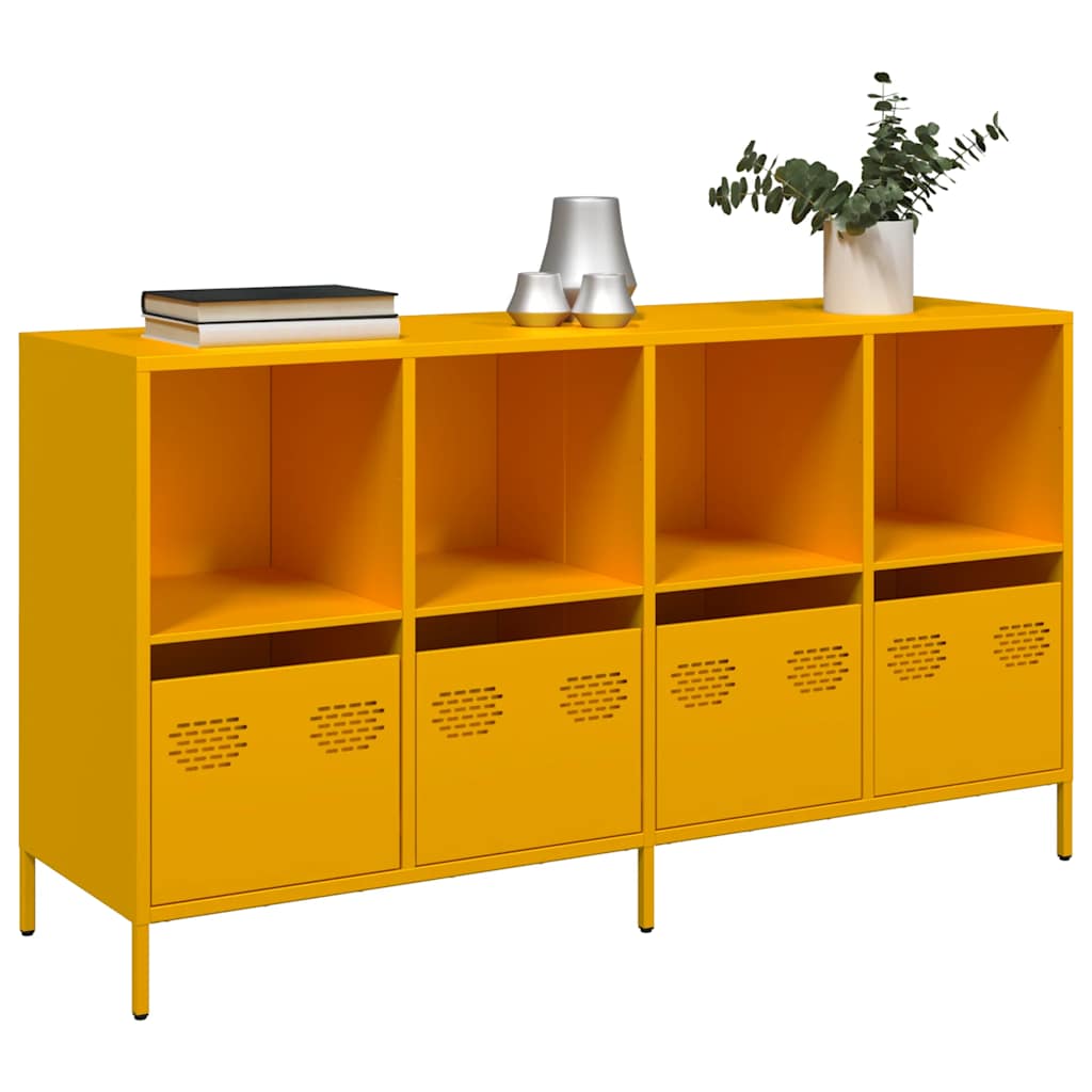 JUNG Vida Sideboard Senfgelb 135x39x73,5 cm Kaltgewalzter Stahl