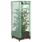 JUNG Vida Hochbeet mit Gewächshaus-Aufsatz Rattan-Optik 40x40x123 cm