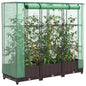 JUNG Vida Hochbeet mit Gewächshaus-Aufsatz Rattan-Optik 120x40x123 cm