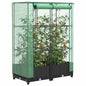 JUNG Vida Hochbeet mit Gewächshaus-Aufsatz Rattan-Optik 80x40x123 cm