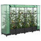 JUNG Vida Hochbeet mit Gewächshausabdeckung Rattanoptik 160x40x123 cm