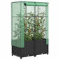JUNG Vida Hochbeet mit Gewächshaus-Aufsatz Rattan-Optik 80x40x138 cm