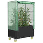 JUNG Vida Hochbeet mit Aufsatz und Rollen Rattan-Optik 80x50x182 cm
