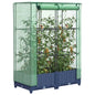 JUNG Vida Hochbeet mit Gewächshaus-Aufsatz Rattan-Optik 80x40x123 cm