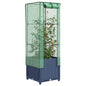 JUNG Vida Hochbeet mit Gewächshaus-Aufsatz Rattan-Optik 40x40x139 cm