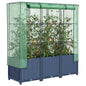 JUNG Vida Hochbeet mit Gewächshaus-Aufsatz Rattan-Optik 120x40x138 cm