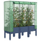 JUNG Vida Hochbeet mit Gewächshaus-Aufsatz Rattan-Optik 120x40x140 cm
