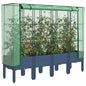 JUNG Vida Hochbeet mit Gewächshaus-Aufsatz Rattan-Optik 160x40x140 cm
