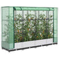 JUNG Vida Hochbeet mit Gewächshaus-Aufsatz Rattan-Optik 160x40x123 cm