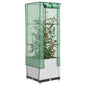 JUNG Vida Hochbeet mit Gewächshaus-Aufsatz Rattan-Optik 40x40x139 cm
