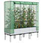 JUNG Vida Hochbeet mit Gewächshaus-Aufsatz Rattan-Optik 120x40x140 cm