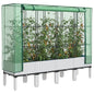 JUNG Vida Hochbeet mit Gewächshaus-Aufsatz Rattan-Optik 160x40x140 cm