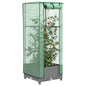 JUNG Vida Hochbeet mit Gewächshaus-Aufsatz Rattan-Optik 40x40x123 cm