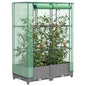 JUNG Vida Hochbeet mit Gewächshaus-Aufsatz Rattan-Optik 80x40x123 cm