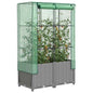 JUNG Vida Hochbeet mit Gewächshaus-Aufsatz Rattan-Optik 80x40x138 cm