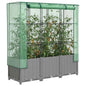 JUNG Vida Hochbeet mit Gewächshaus-Aufsatz Rattan-Optik 120x40x138 cm