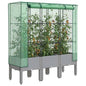 JUNG Vida Hochbeet mit Gewächshaus-Aufsatz Rattan-Optik 120x40x140 cm