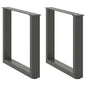 JUNG Vida Couchtischbeine U-Form 2 Stk. Anthrazit 50x(42-43) cm Stahl