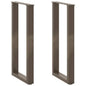 JUNG Vida Konsolentischbeine U-Form 2 Stk. Naturstahl 38x(72-73) cm Stahl