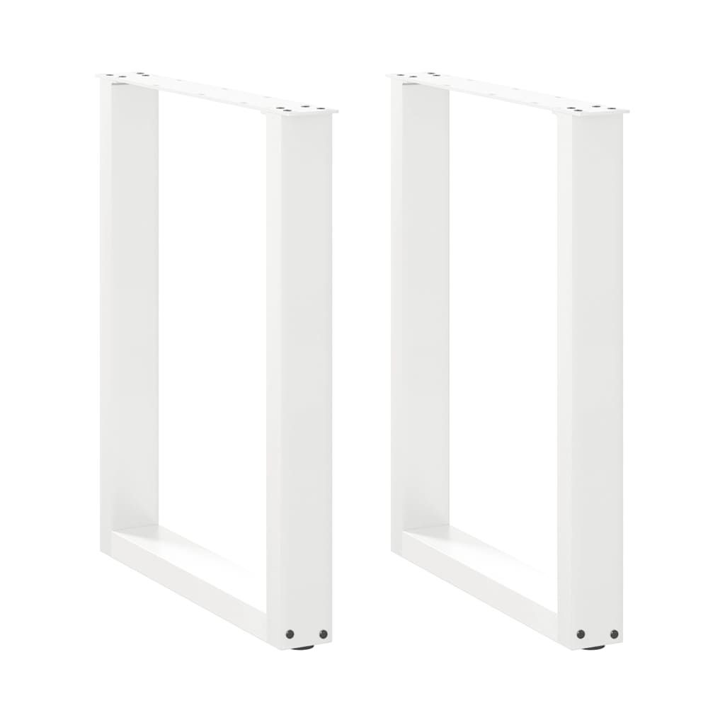 JUNG Vida Esstischbeine U-Form 2 Stk. Weiß 70x(72-73) cm Stahl