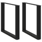 JUNG Vida Esstischbeine U-Form 2 Stk. Schwarz 80x(72-73) cm Stahl