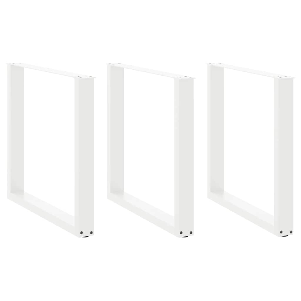 JUNG Vida Esstischbeine U-Form 3 Stk. Weiß 80x(72-73) cm Stahl