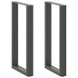 JUNG Vida Bartischbeine U-Form 2 Stk. Anthrazit 50x(90-91) cm Stahl