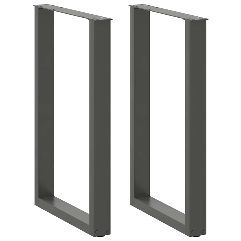 JUNG Vida Bartischbeine U-Form 2 Stk. Anthrazit 60x(90-91) cm Stahl