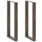 JUNG Vida Bartischbeine U-Form 2 Stk. Naturstahl 50x(100-101) cm Stahl