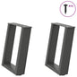 JUNG Vida Couchtischbeine U-Form 2 Stk. Anthrazit 38x(42-43) cm Stahl