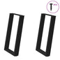 JUNG Vida Esstischbeine U-Form 2 Stk. Schwarz 50x(72-73) cm Stahl
