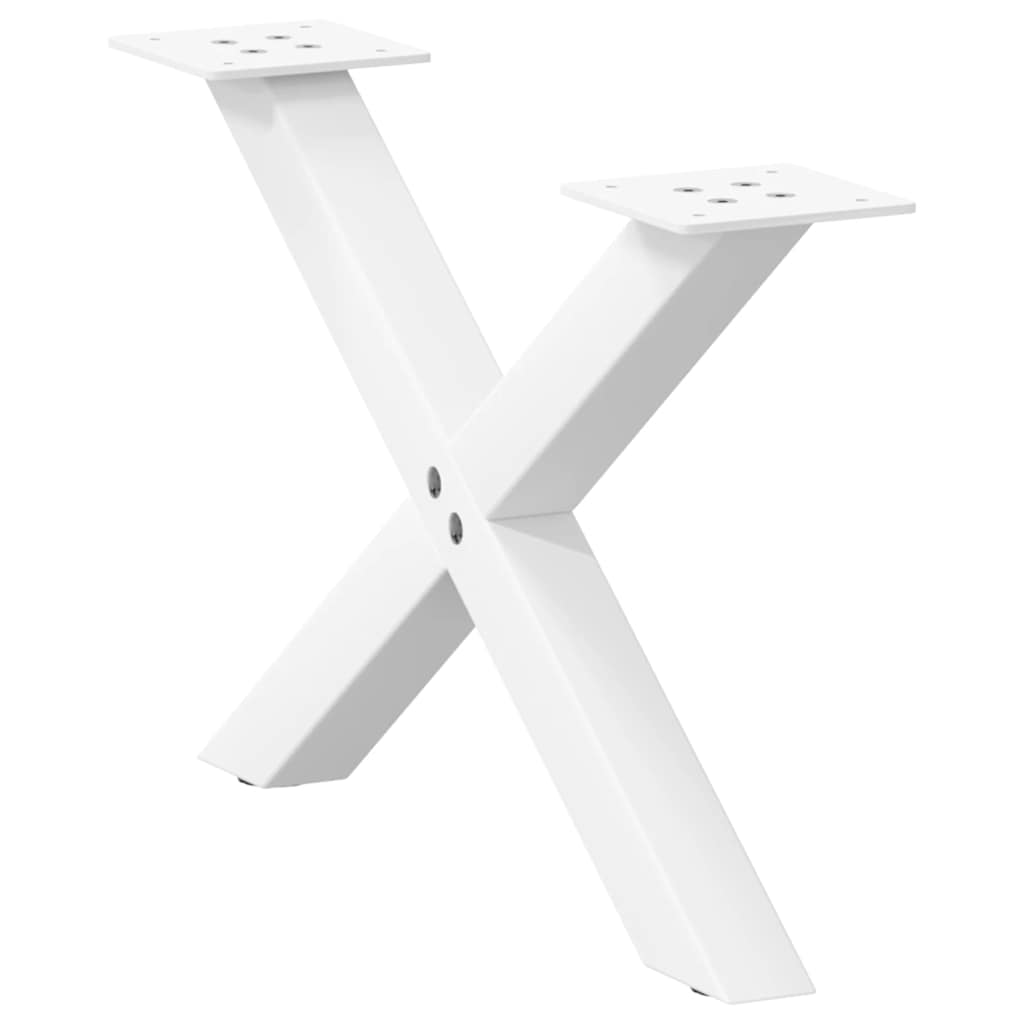 JUNG Vida Couchtischbeine X-Form 2 Stk. Weiß 50x(30-31) cm Stahl