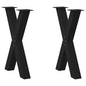 JUNG Vida Esstischbeine X-Form 2 Stk. Schwarz 60x(72-73) cm Stahl