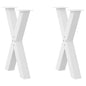 JUNG Vida Esstischbeine X-Form 2 Stk. Weiß 60x(72-73) cm Stahl