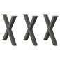 JUNG Vida Esstischbeine X-Form 3 Stk. Anthrazit 80x(72-73) cm Stahl