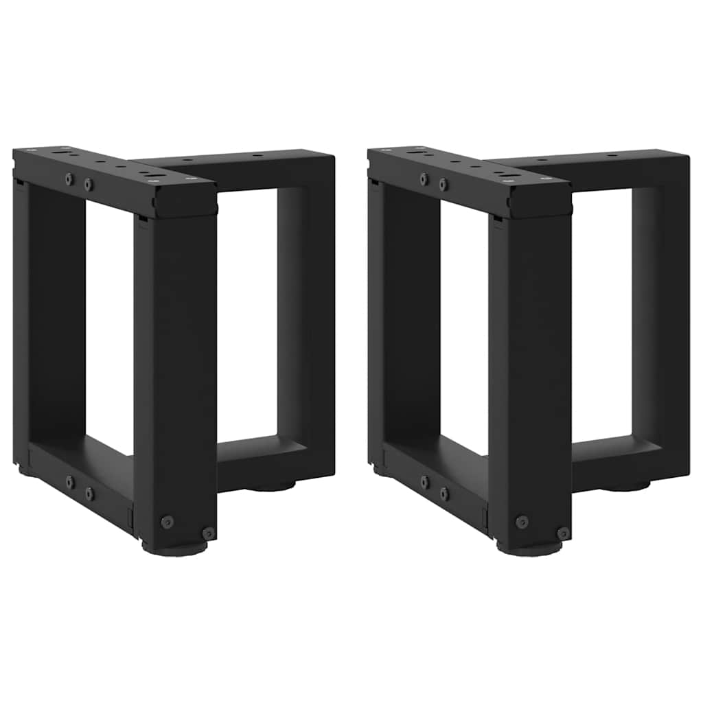 JUNG Vida Couchtischbeine T-Form 2 Stk. Schwarz 30x25x(30-31) cm Stahl