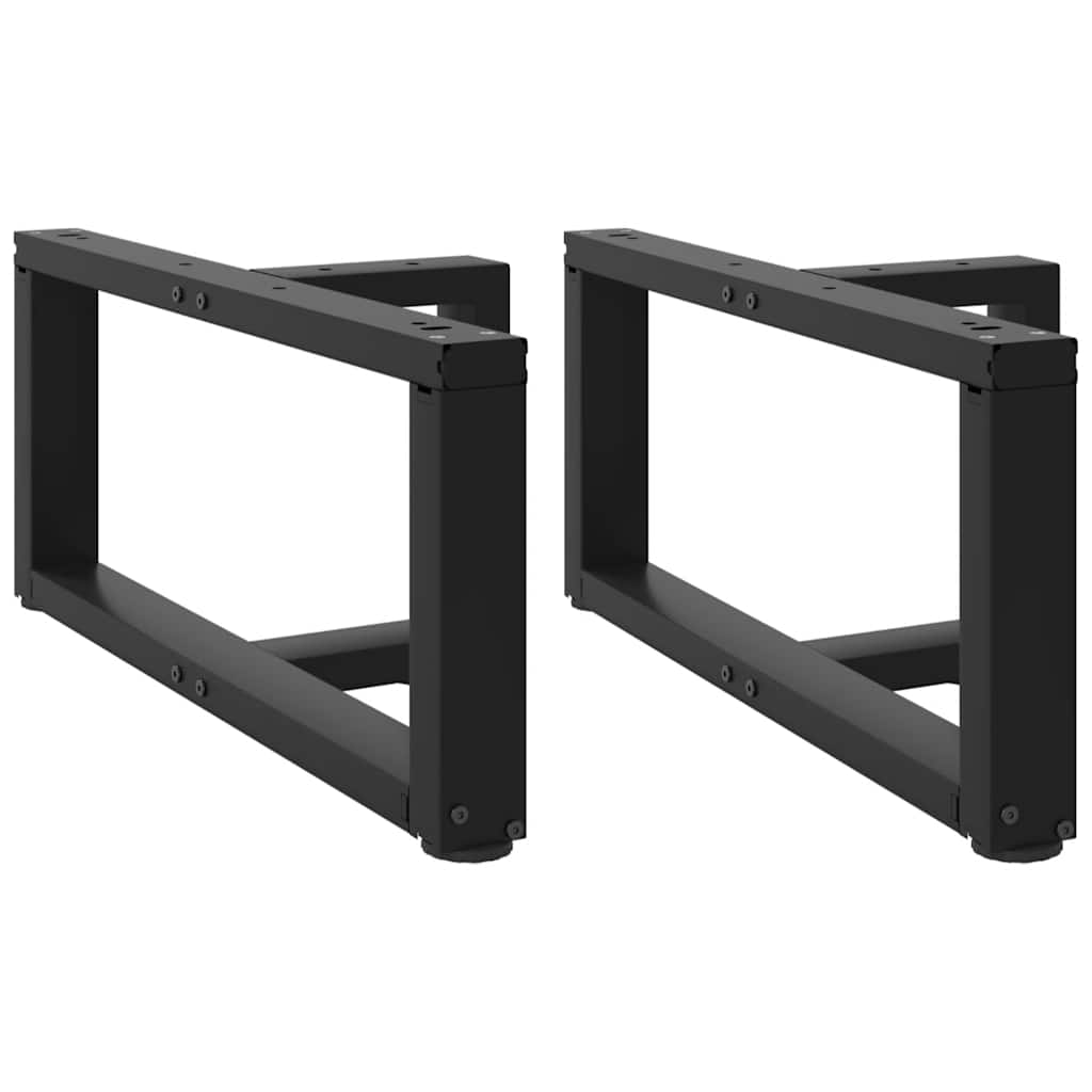 JUNG Vida Couchtischbeine T-Form 2 Stk. Schwarz 70x25x(30-31) cm Stahl