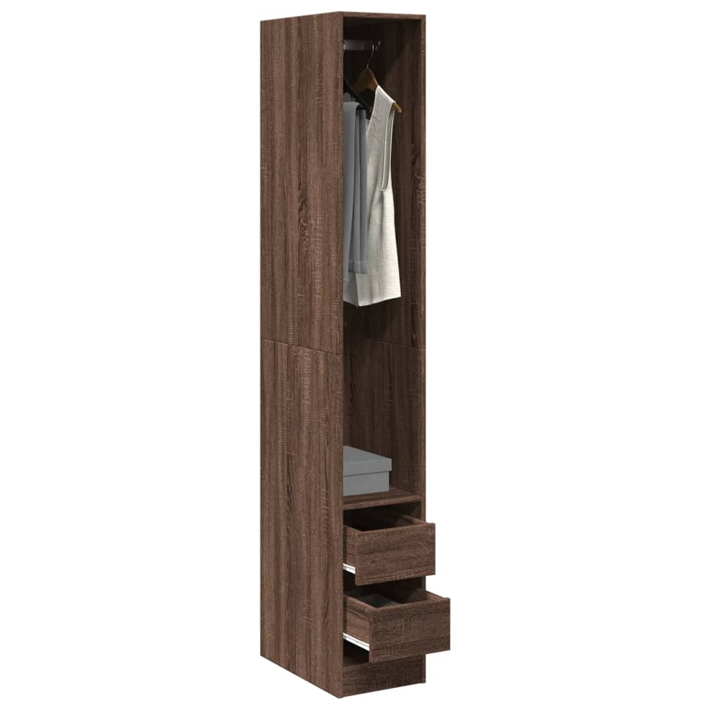 JUNG Vida Kleiderschrank Braun Eichen-Optik 30x50x200 cm Holzwerkstoff