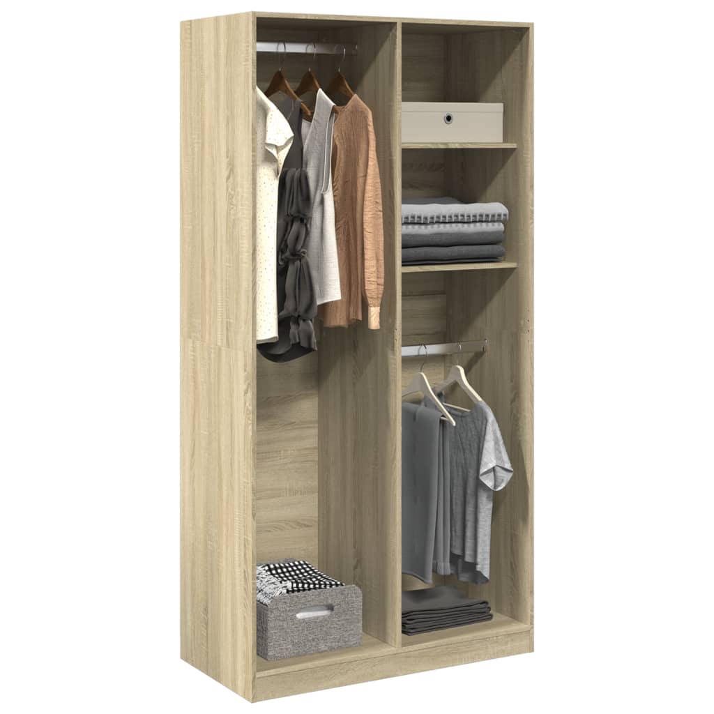 JUNG Vida Kleiderschrank Sonoma-Eiche 100x50x200 cm Holzwerkstoff