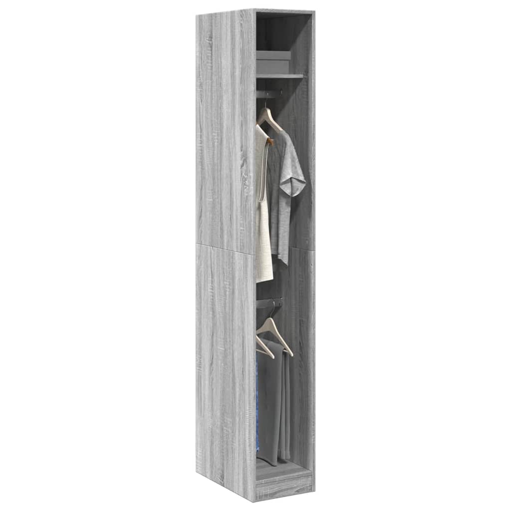 JUNG Vida Kleiderschrank Grau Sonoma 30x50x200 cm Holzwerkstoff