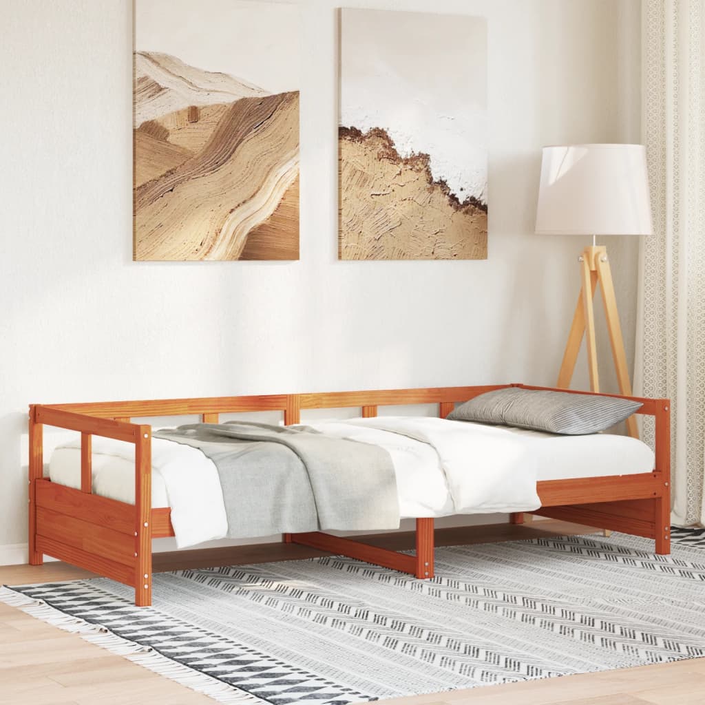 JUNG Vida Tagesbett ohne Matratze Wachsbraun 90x200 cm Massivholz Kiefer