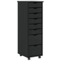 JUNG Vida Rollschrank mit Schubladen MOSS Schwarz Massivholz Kiefer