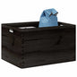 JUNG Vida Holzkiste mit Griffen Schwarz 40x30x23 cm Massivholz Kiefer