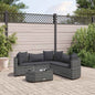 JUNG Vida 6-tlg. Garten-Sofagarnitur mit Kissen Grau Poly Rattan