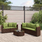 JUNG Vida 6-tlg. Garten-Sofagarnitur mit Kissen Braun Poly Rattan