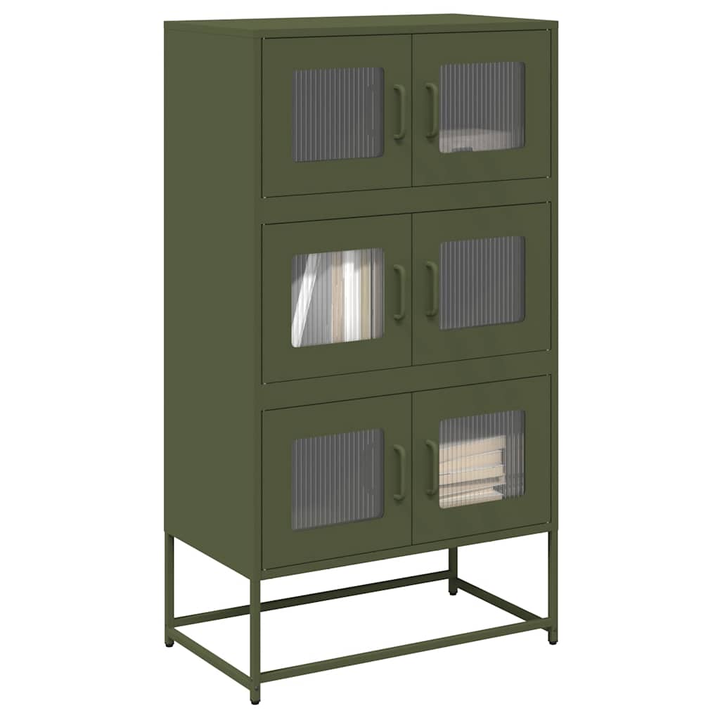 JUNG Vida Highboard Olivgrün 68x39x123 cm Stahl