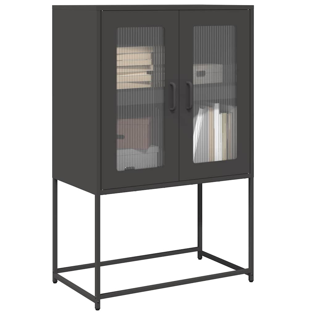 JUNG Vida Highboard Schwarz 68x39x107 cm Stahl