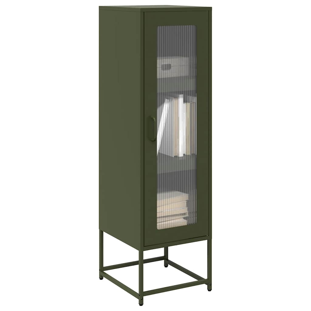 JUNG Vida Highboard Olivgrün 36x39x123 cm Kaltgewalzter Stahls