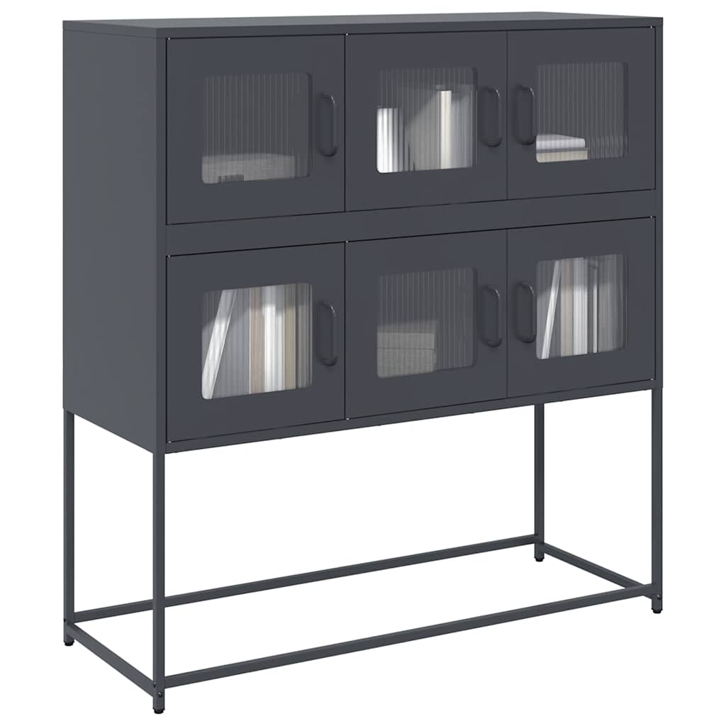 JUNG Vida Sideboard Anthrazit 100,5x39x107 cm Kaltgewalzter Stahl