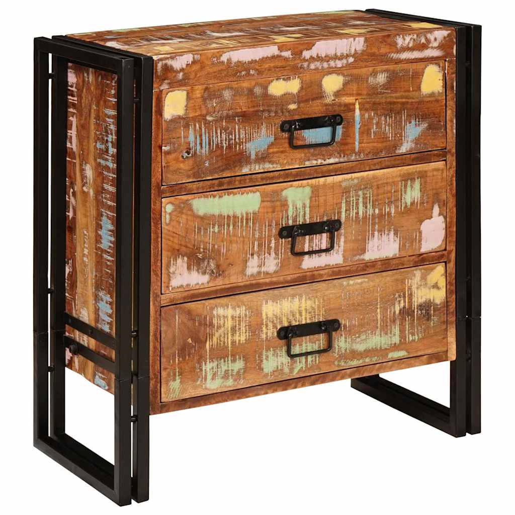 JUNG Vida Sideboard mit Schubladen Braun 66 x 33 x 70 cm Massives Altholz